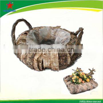 birch bark cemetery decorative pot