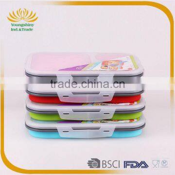 Silicone collapsible bento lunch box