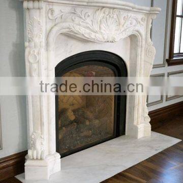 New Product Contemporary Indoor Home Decorationstone White Marble Fireplace photo-3