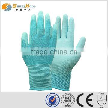 Sunnyhope Polyester Polyurethane Coating Knit Wrist Industrial Work Gloves