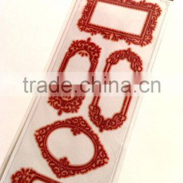 Red Colorway, Classic Glitter Lace Foam Sticker, Elegant Decorative Shinny Glitter Sticker photo-2