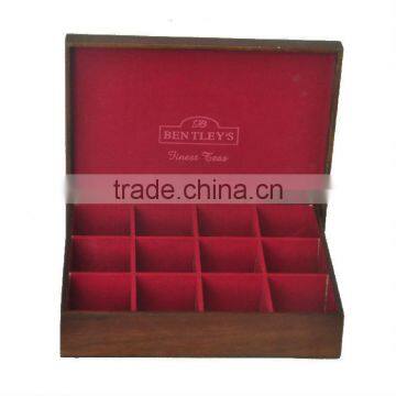 wooden tea box with compartments