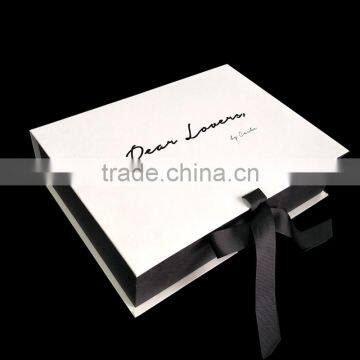 Zeal-X Custom White Ribbon Closure Book Shape Sexy Lingerie Packaging Box photo-2