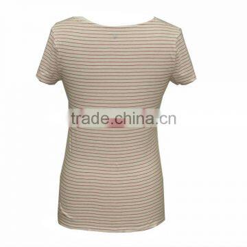 Sexy Big Neckline Short Sleeve Tight Fitted Women T-shirt photo-4