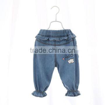New Design Jeans Girls With Ruffles Bottom photo-2