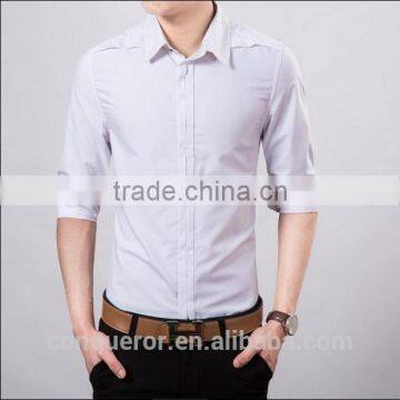 Men's White Cotton Shirt Slim Fit Shirt HOT! MSRL0042 photo-4