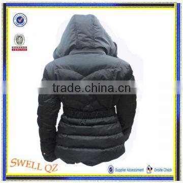 Hot Selling High Quality Woman Winter Padding Coat With Rabbit Fur Hood photo-2