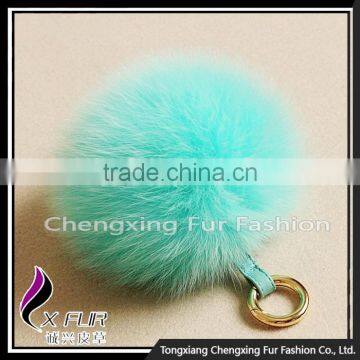 CX-R-32 Lovely Nature Fox Fur Ball/Fur Pom Pom Key Chain photo-3