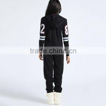 OEM Customized Fashion Adult Number Printed Front Zipper Onesie photo-2