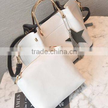 Zm35576a Korean Women Metal Handle Tote Bags Fashion Handbag Sets. photo-6
