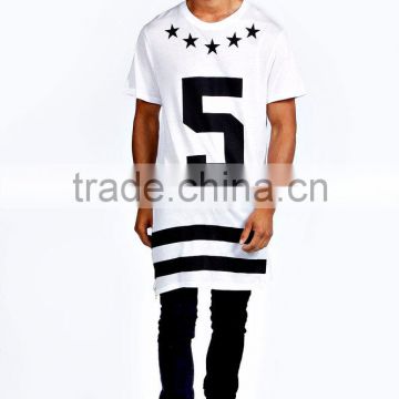 Number Printed extra long t-shirt