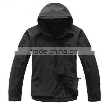 2017 Reflective Casual Thick Black Softshell Jackets with Hood