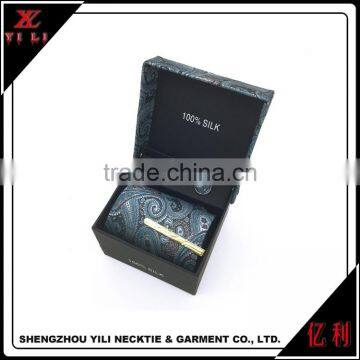 China Supplies Gift Sets Woven Silk Tie Hanky Cufflinks Set photo-3