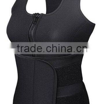 Walson Neoprene Sauna Sweat Belt Latex Waist Trainer Vest Zippers Body Shaper Underbust photo-2