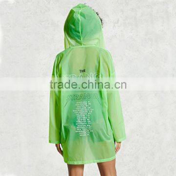 Lightweight Outdoor Waterproof Rain Hoodie Ladies Transparent Nylon Jackets photo-6