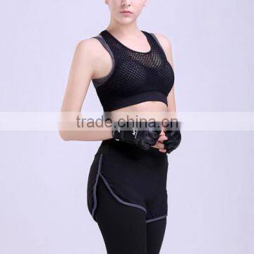 Polyester Hollow Patchwork Girs Push up the Sports Bra photo-2