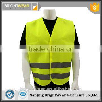 EN20471 hi vis yellow Europe Market basic style worker security vest