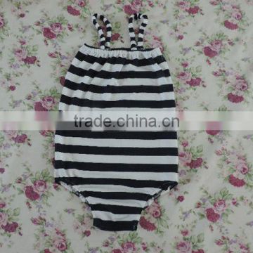 hottest selling infant custom swimwear black and white stripes gallus cotton backless swimwear fresh swimwear top popular summer