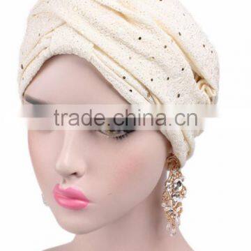 New Sequins Arabic Headscarf Hat Hat Scarf One Hat Muslim Hat photo-3