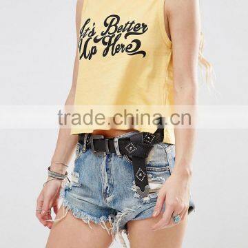Guangzhou Shandao OEM Wholesale Casual Summer 95% Cotton 5% Spandex Ladies Sexy Printing Breathable Quick Dry Fitness Tank Top photo-4