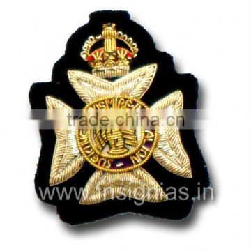 Embroidered bullion wire badges