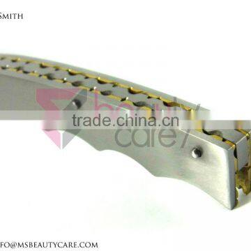 Damascus Steel Straight Razor Folding Knife photo-4