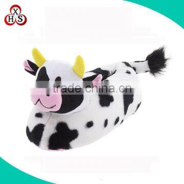 custom warm soft stuffed plush cow slippers