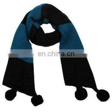 2015 Ladies' Fashion Winter Warm Knit Check Scarf With Pompom photo-2