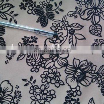 Winfar Textile 100% Polyester DTY Scuba Flower Flocking Fabric photo-2
