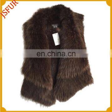 2016 Top Quality Lapel Women Wholesale Raccoon Fur Vest