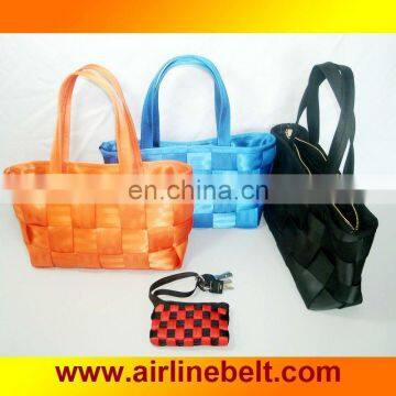 Airplane seatbelt lady bags