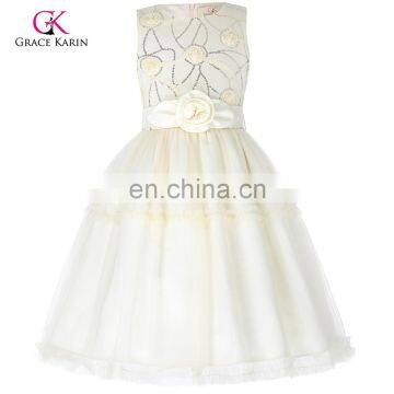 Grace Karin Sleeveless Tulle Netting Flower Girl Princess Bridesmaid Wedding Pageant Party Dress CL008982-1