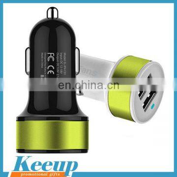 Top Quality 2 USB Wholesale Car Mobile Charger/promotional usb car charger