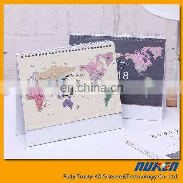 2018 custom 3d table printing digital calendar with flipping effect