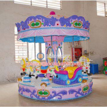 Zhongshan Merry go Round for Sale Amusement Park 6 Seat Revolving Horse, Carousel Small Kid Mini, Earn Money, Kiddie photo-3