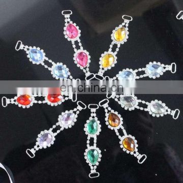 More Color Metal Rhinestone Bikini Connector / Bag Shoe Buckle With Acrylic Mixed