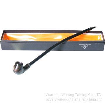 400mm Length Wooden Resin Long Tobacco Pipe With Small Serpentinite Head for Smoking photo-5