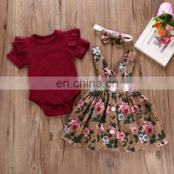 ins explosive baby girl dress small floral print two-piece dress