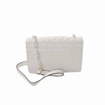 Designer Custom Lady Popular Chevron Quilting Pattern Shoulder Handbags Chunky Metal Chains Shoulder Crossbody