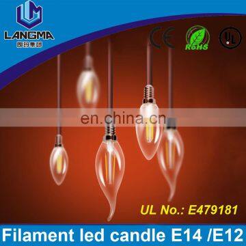 E12/E14 AC 110V 120V 60Hz Dimmable LED Edison Filament Candle Light Bulb 2W 4W 6W Replace 20w 40w 60W Incandescent Lamp Lighting