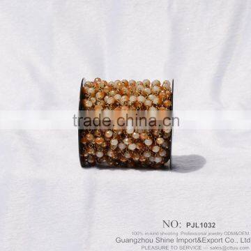 Faceted Colored Crystal Beads Wrap Chain Gold Plated Wire Chain for Jewelry Diy photo-6