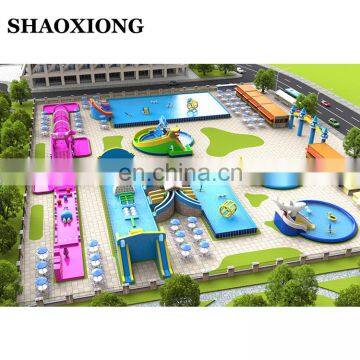 Commercial Adult Kids Inflatable Floating Water Amusement Theme Sea Slide Pools Land Park Games Design Equipment prices