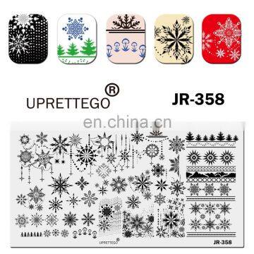 JR351-360 Marble Pattern Khokhloma Christmas Pop Art Lady Alphabet Letter Text 2020 Stainless Steel Stamping Plate Template photo-5