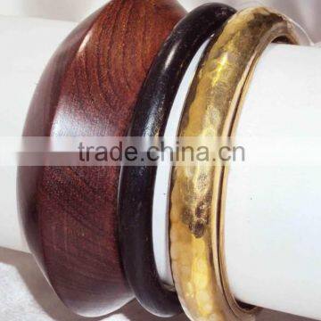 Wooden Bangle With Brass Framing 10860 photo-5