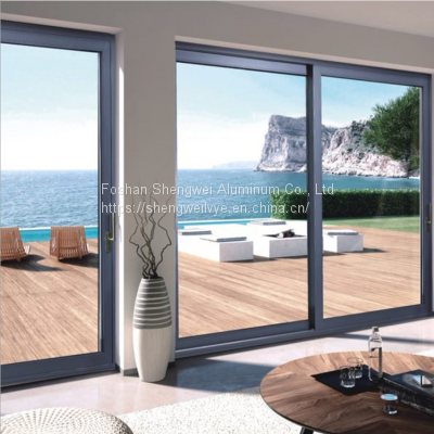 Aluminum Sliding Doors  Standard super large glass big view thermal break aluminum frame sliding patio doors