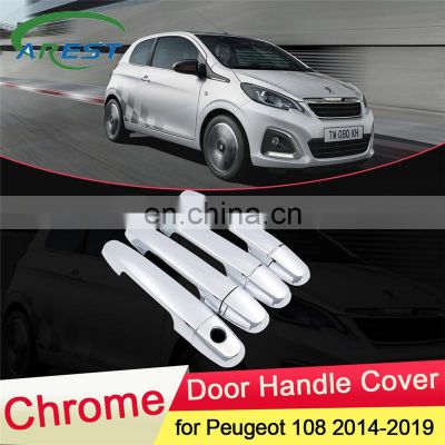 for Peugeot 108 2014 2015 2016 2017 2018 2019 Chrome Door Handle Cover Trim Luxuriou Catch Cap Car Set Styling Accessories ABS