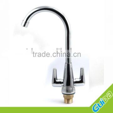 Modern Cheap Polished Chrome Dual Handle Kitchen Sink Faucet