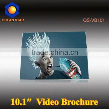 2015 Factory Price Handmade 10.1" Inch Video Brochure Card Popular Video Advertising Card