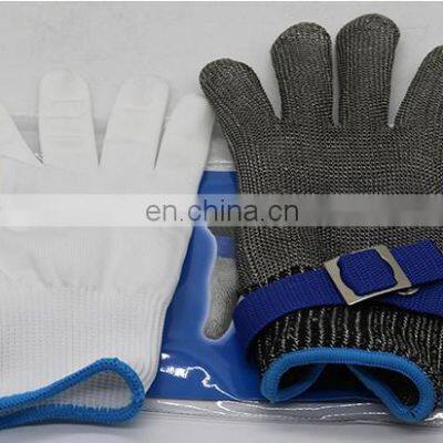 In Stock Stainless Steel Gloves Cut Resistant Steel Wire Mesh Working Knuckle Butcher Gloves