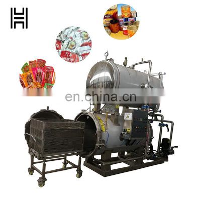 double tanks sterilization autoclave machine for pig/goat meat